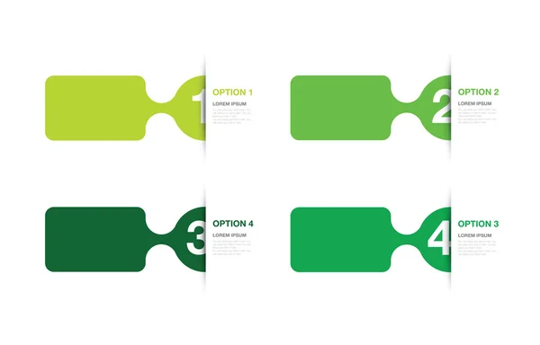 Vert option numérotée fond — Image vectorielle