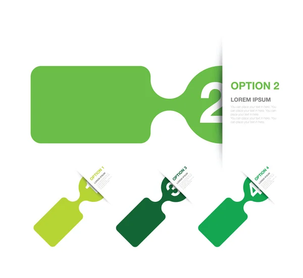 Vert option numérotée fond — Image vectorielle