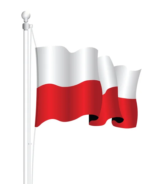 Fondo de la bandera de Polonia — Vector de stock