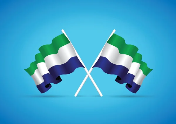 シエラレオネの国旗 — ストックベクタ