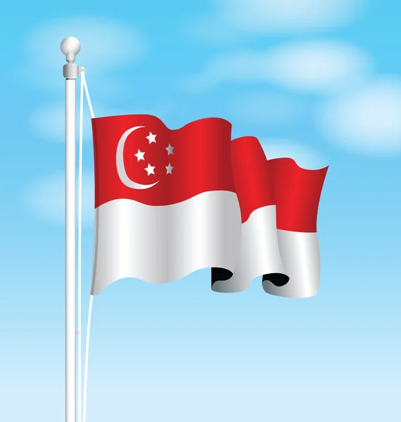 Bandera Nacional de Singapur — Vector de stock