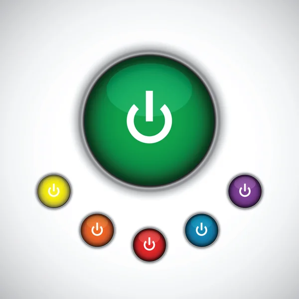Turn on buttons set — Stock Vector