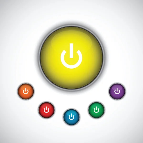 Turn on buttons set — Stock Vector