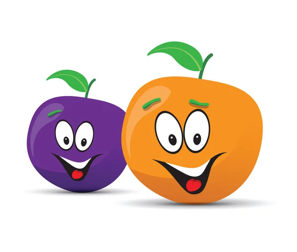 Happy plum and orange face — Stock Vector