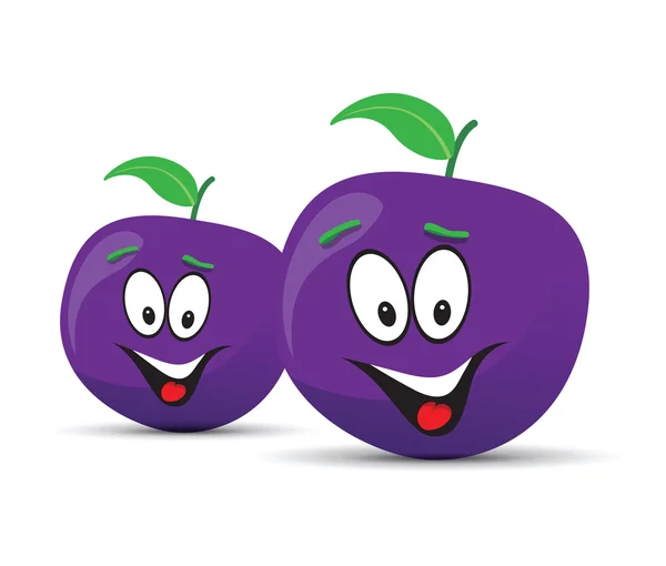 Happy plum face — Stock Vector