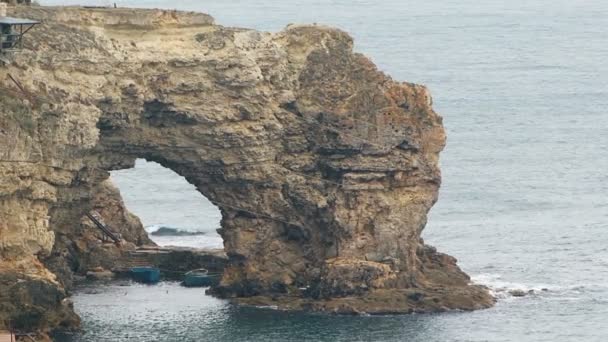 Picturesque Rocks In Black Sea — Stock Video