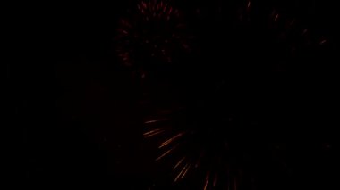 Gece gökyüzüne köpüklü şaşırtıcı havai fişek büyük daireler