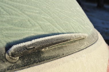 Frost on the car clipart