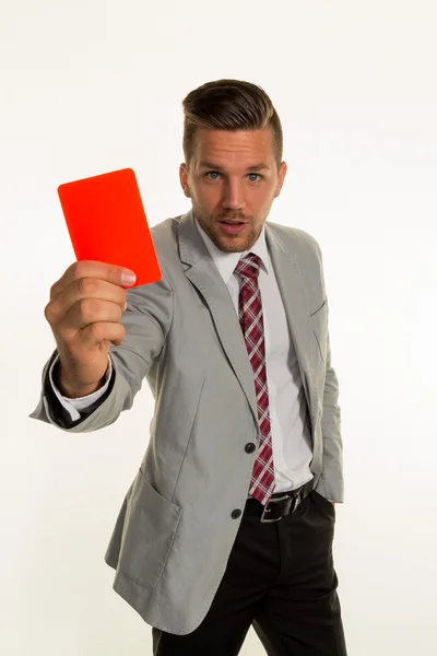 Manager with red card — Stock Photo, Image
