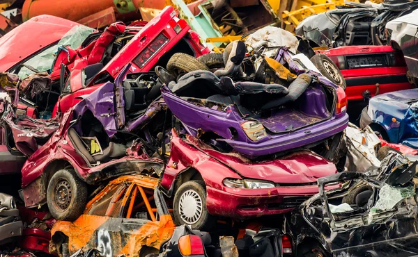 Cars on junkyard — Stock Photo, Image