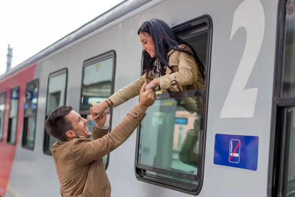 Arrival by train — Stock Photo, Image