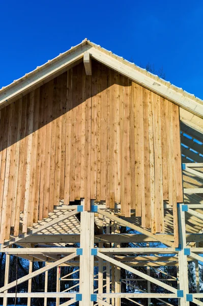 Construcción de techos de madera — Foto de Stock