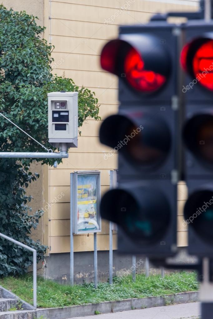 Traffic light with red light camera — Stock Photo © ginasanders