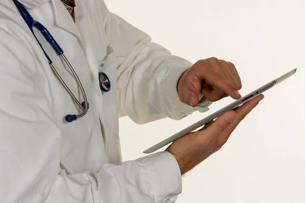 Young doctor with tablet — Stock Photo, Image