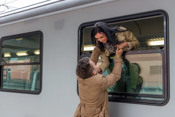 Arrival by train — Stock Photo, Image