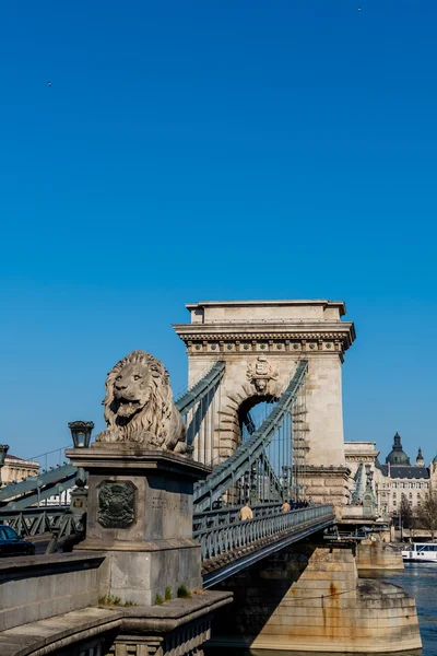 Hongarije, Boedapest, chain bridge — Stockfoto