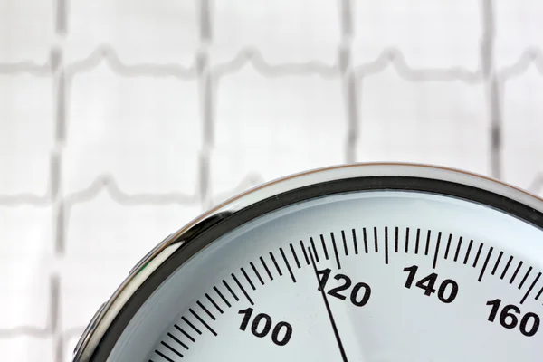 Measurement of blood pressure and ecg curve. — Stock Photo, Image