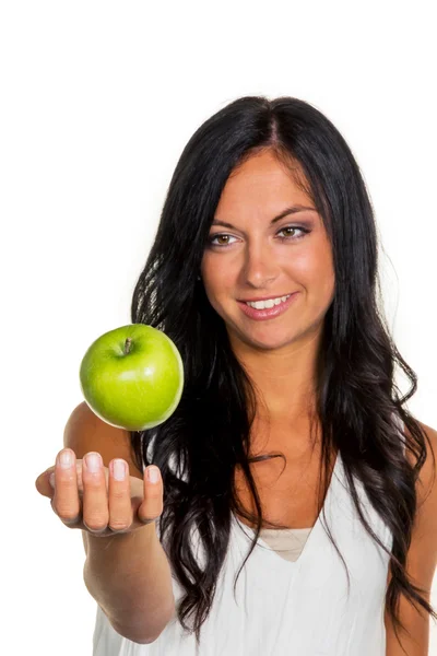 Woman with apple — Stock Photo, Image