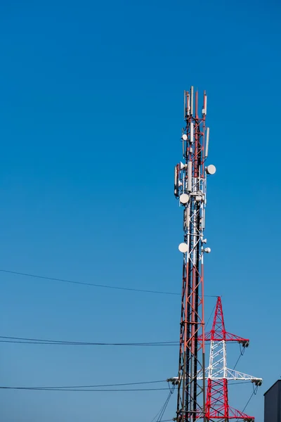 Pylon červené a bílé — Stock fotografie