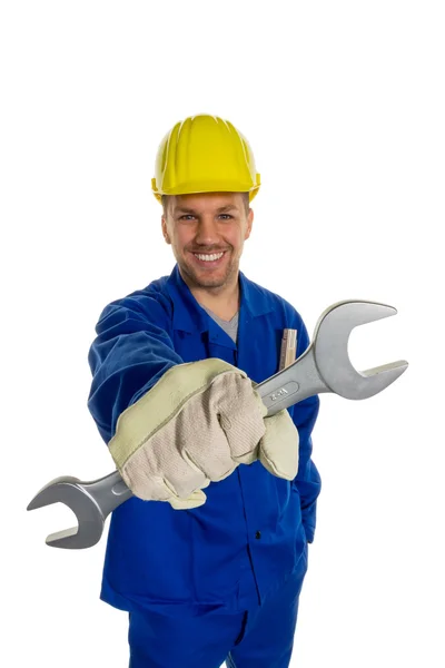 Hantverkare med verktyg — Stockfoto