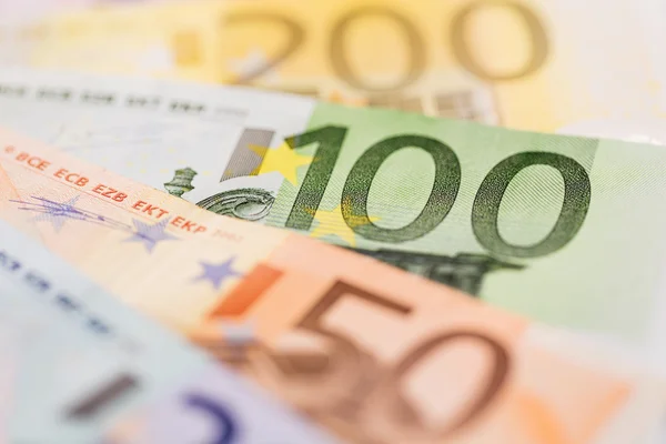 Many different euro bills — Stock Photo, Image