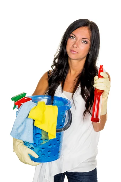 Housewife annoys preen over — Stock Photo, Image