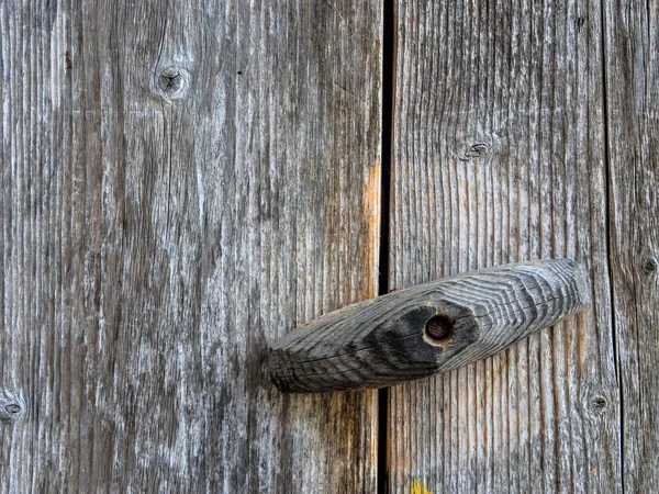 Wooden door with bolt lock — Stock Photo, Image