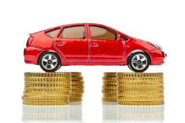 car and coins. rising car costs clipart