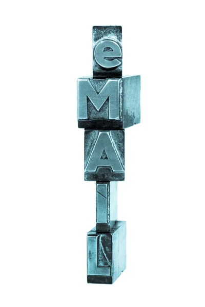 Written email in lead letters — Stock Photo, Image