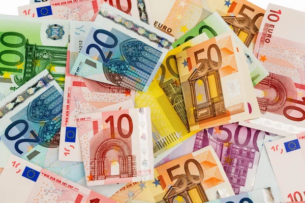 Vele euro-bankbiljetten — Stockfoto