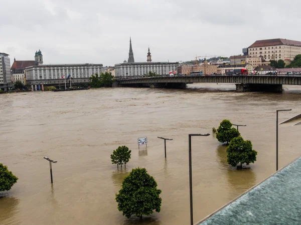 Hochwasser 2013, linz, Österreich — Stockfoto