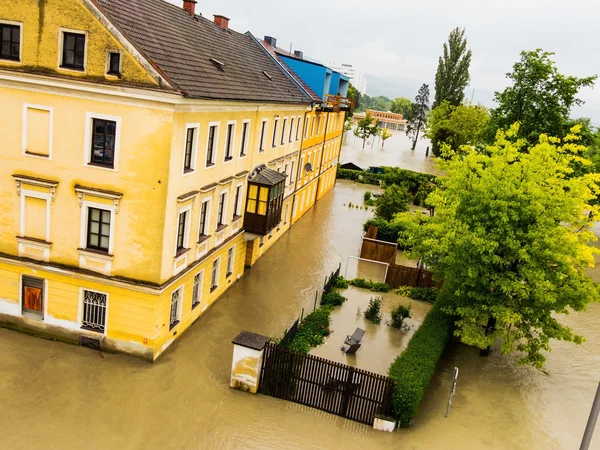 Alluvione a 2013, linz, austria — Foto Stock