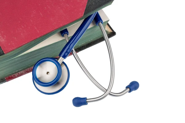 Książki i stetoskop — Zdjęcie stockowe