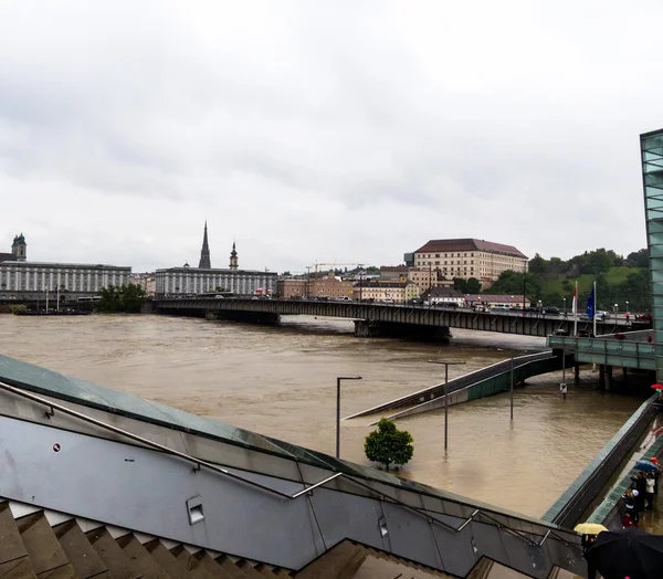 Flood in 2013, linz, austria — Stock Photo, Image