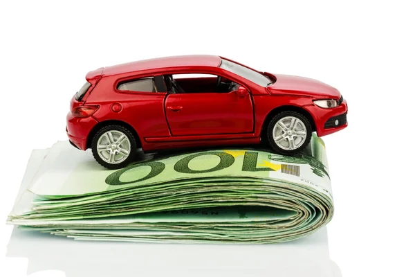 Car on euro notes — Stock Photo, Image