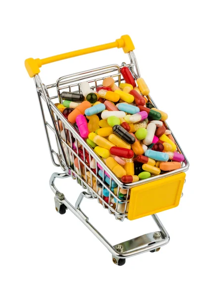 Winkelwagen met tabletten — Stockfoto