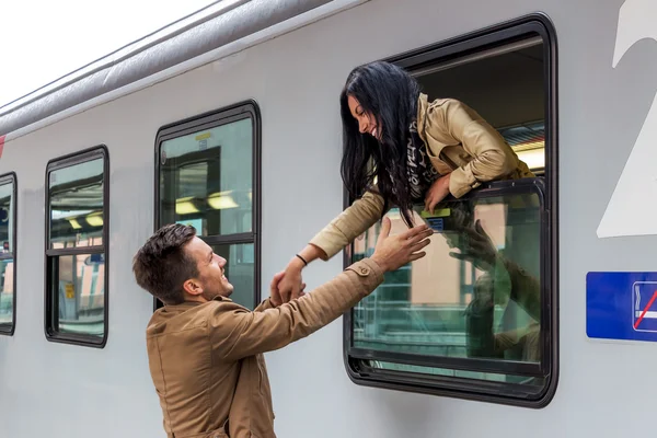 Arrival by train — Stock Photo, Image