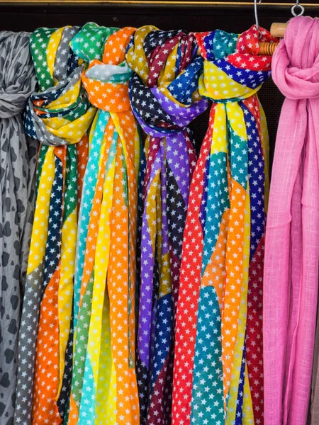 Selection of scarves for sale — Stock Photo, Image