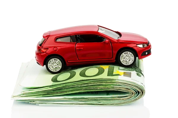 Car on euro notes — Stock Photo, Image