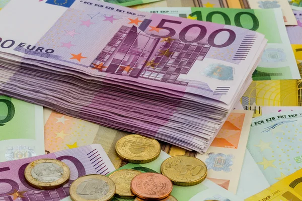Many euro banknotes — Stock Photo, Image