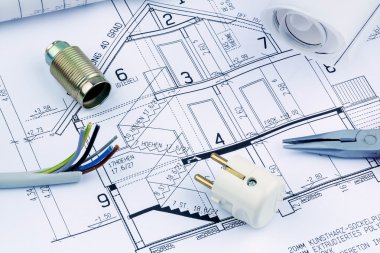 a house plan. electrical clipart