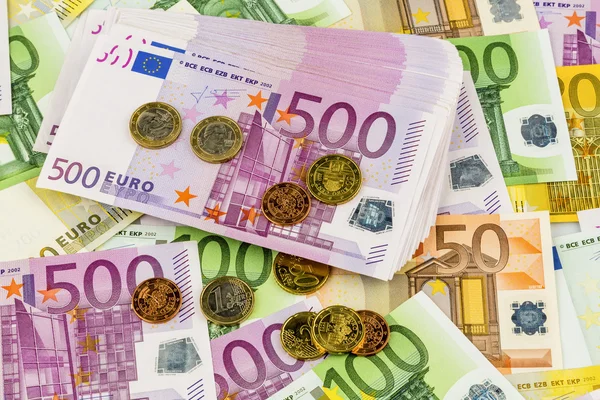 Many euro banknotes — Stock Photo, Image