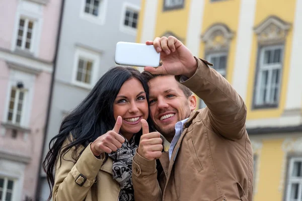 Selfie um par — Fotografia de Stock