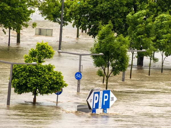 Inundação em 2013, linz, Áustria — Fotografia de Stock