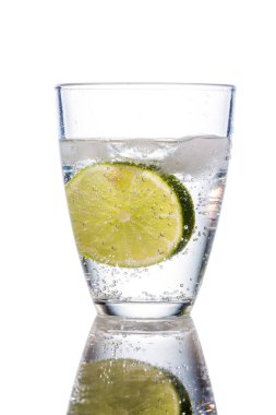 water glass and lime clipart