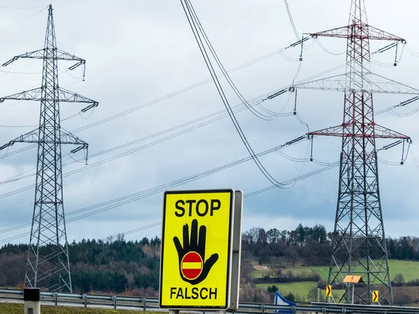 Władza specjalność i znak stop — Zdjęcie stockowe