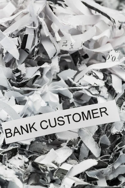 Scraps bank customer — Stock Photo, Image