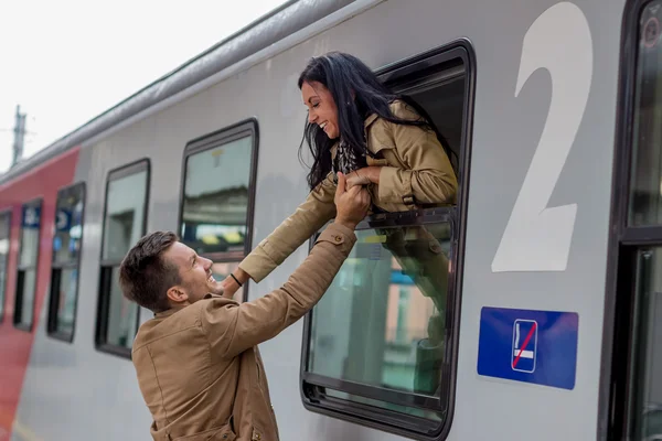 Varış trenle — Stok fotoğraf