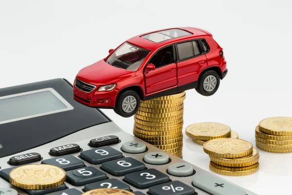 Cost of the car. with calculator — Stock Photo, Image