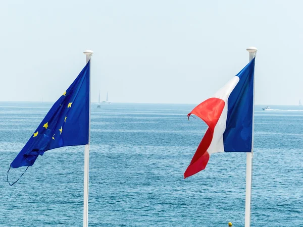 UE i francuskiej flagi — Zdjęcie stockowe